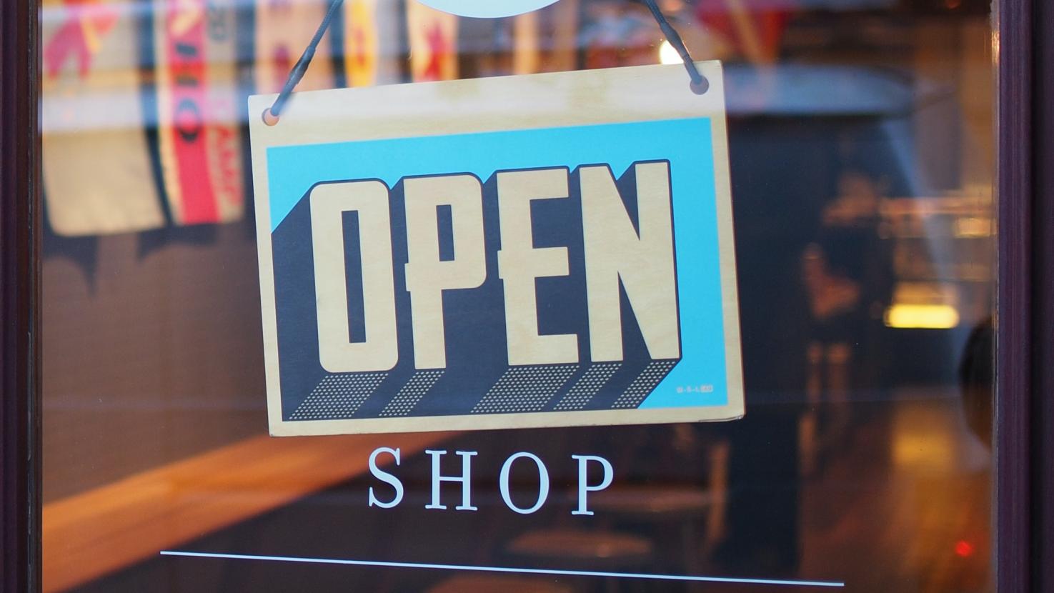 Restaurant Open Sign on Door