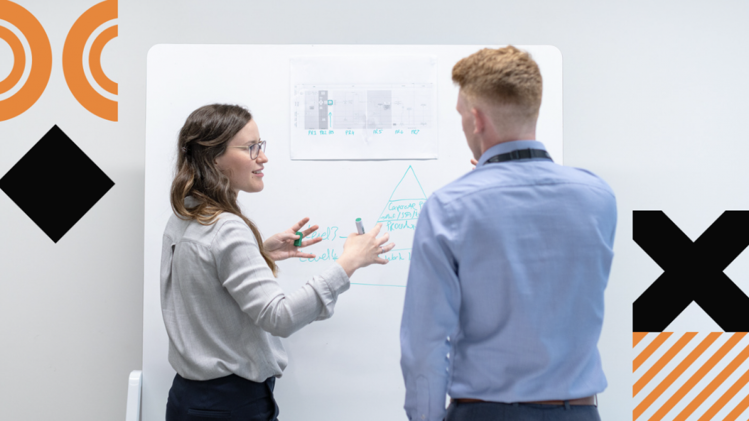 2 coworkers analyzing data together