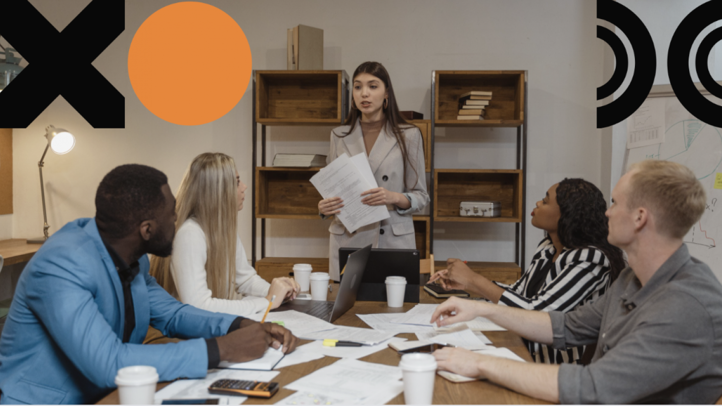 5 team members in a meeting