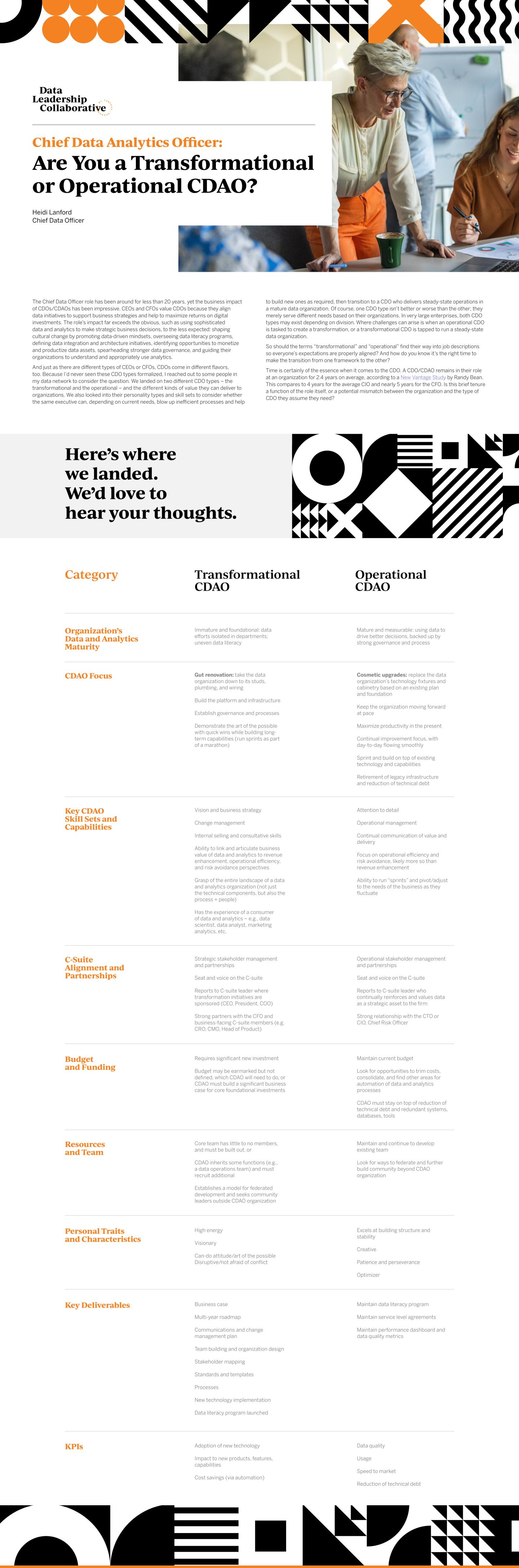 Transformational or Operational CDAO: Which One Are You? 